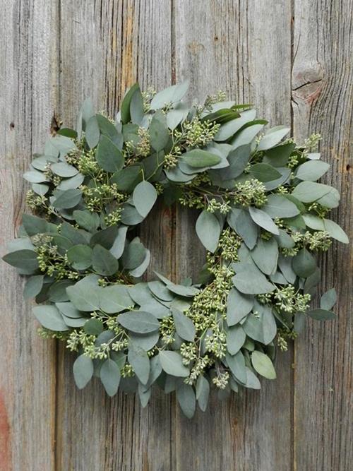 Wholesale 16 In Fresh Seeded Eucalyptus Green Wreath Delivered Online
